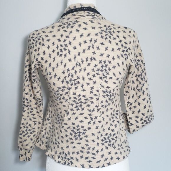 Anthro Sparrow Soft Soaring Bird Print Sweater - Picture 6 of 9